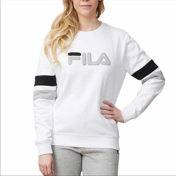 Fila Tops - 🔥 NWT Fila Crewneck Sweatshirt XXL 2X White Gray